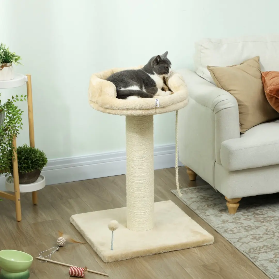 Pawhut Kratzbaum Katzenturm 83cm - Beige