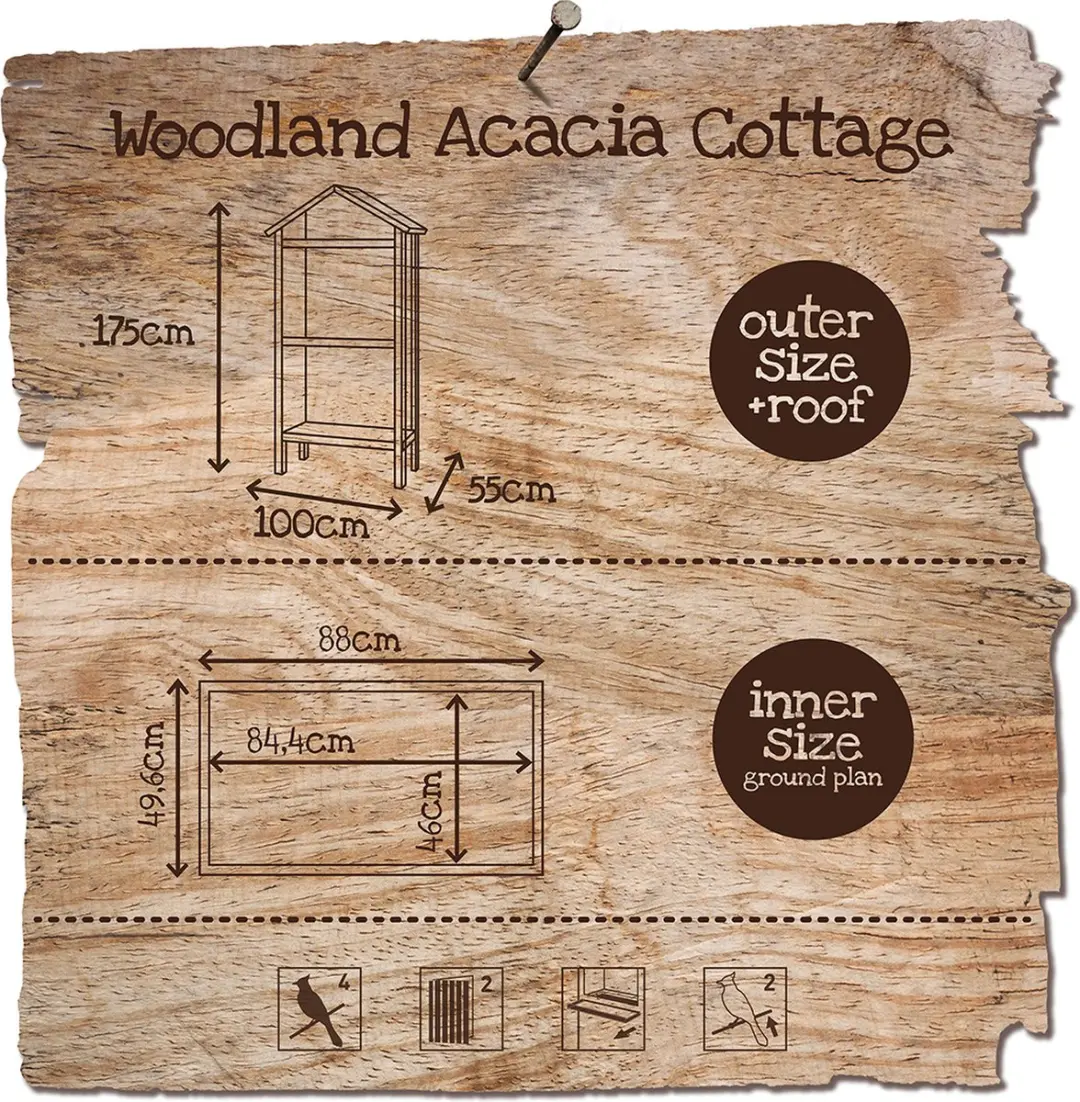 Duvo Woodland Volière Acacia Cottage XL - Taupe