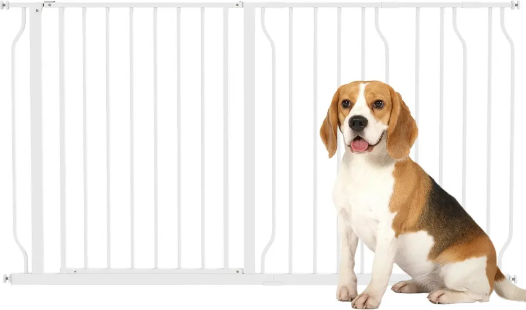 Pawhut Honden Deur- en Trapbeveiliging 75-145cm - Wit