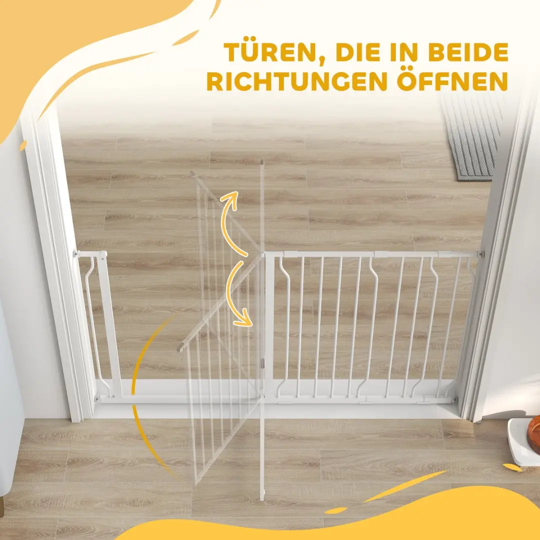 Pawhut Honden Deur- en Trapbeveiliging 75-145cm - Wit