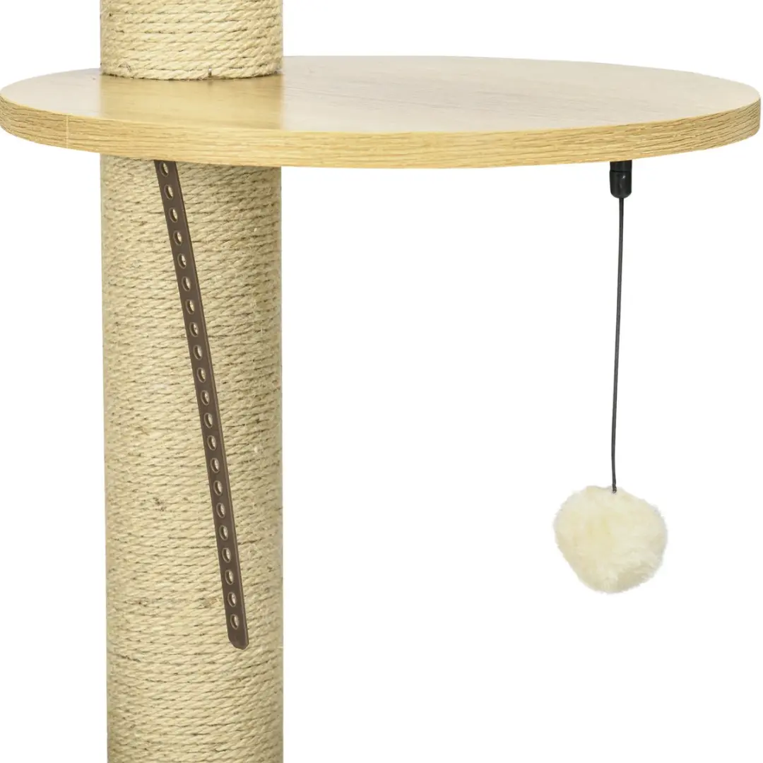Pawhut Krabpaal 40x40x240-260cm Bruin - 5 Niveaus