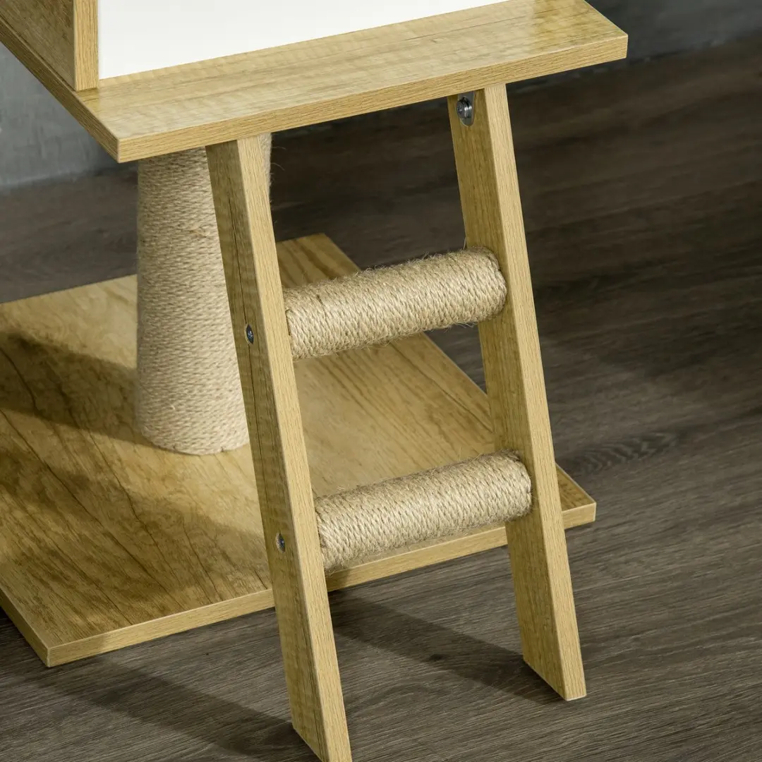 Pawhut Krabpaal 40x40x240-260cm Bruin - 5 Niveaus