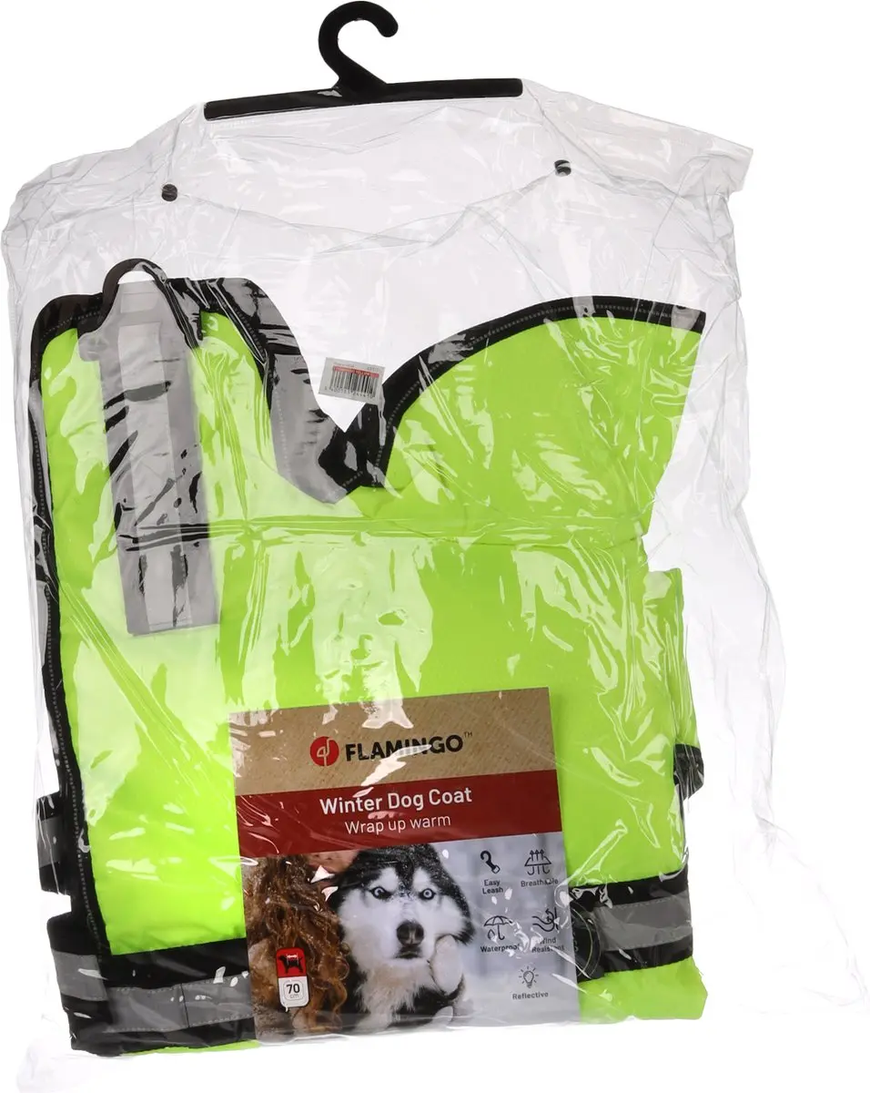 Flamingo Winterjas Eisbär voor Honden - Fluo Geel - Maat XL