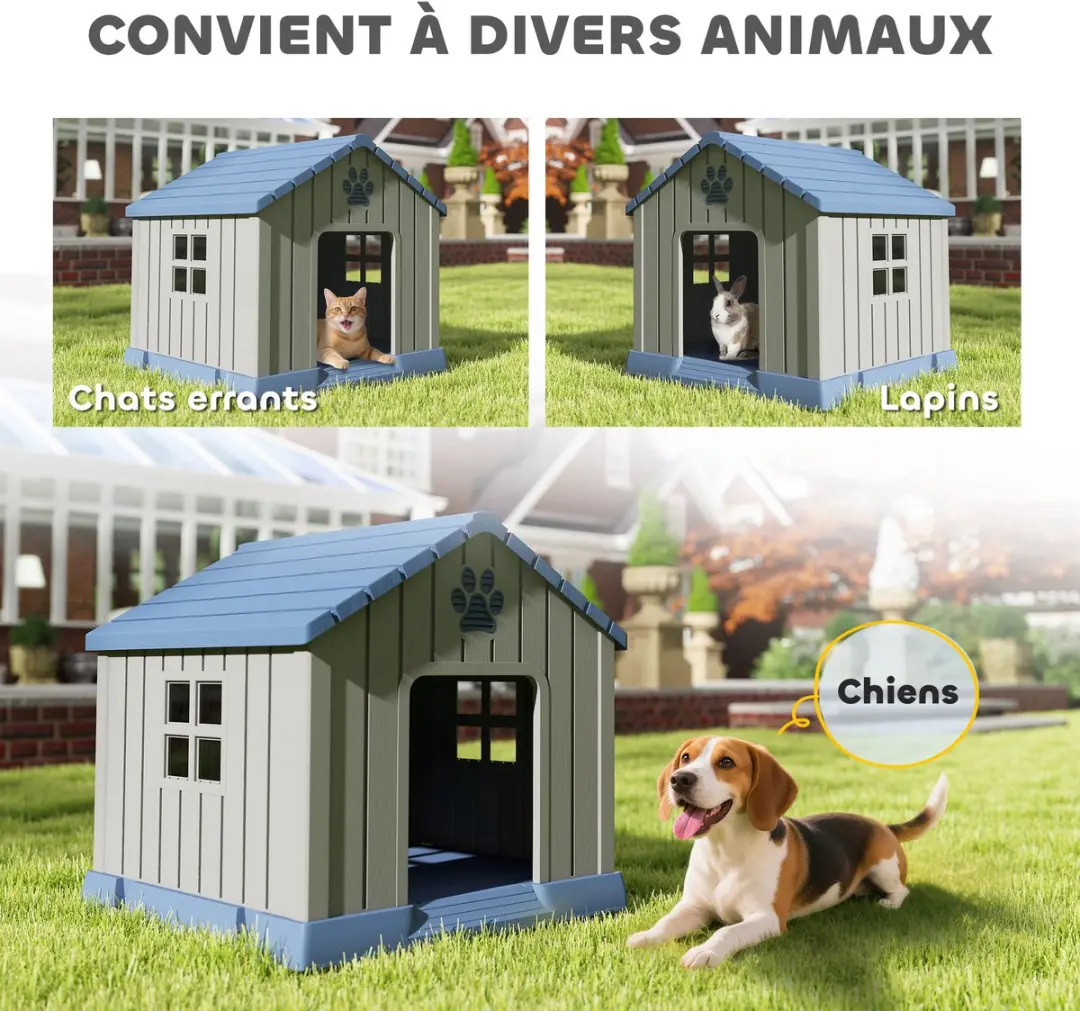 Homcom Hondenhok 85x79x82cm - Grijs - afbeelding 6 van 6