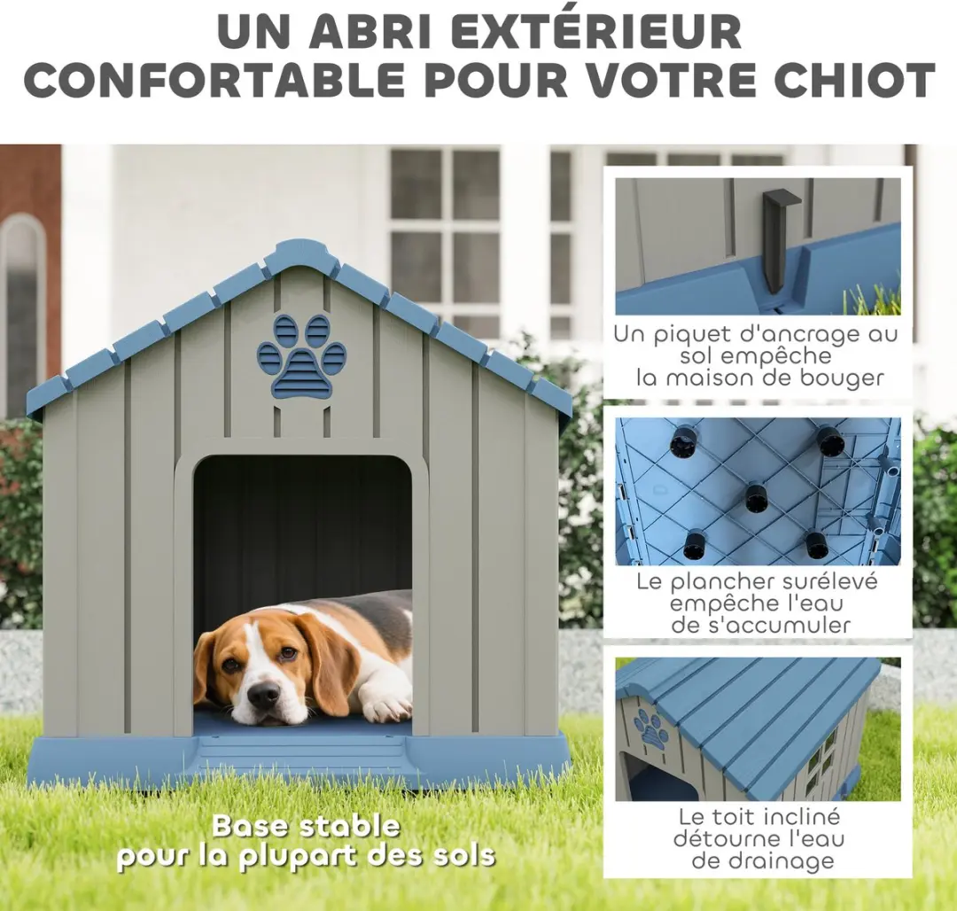 Homcom Hondenhok 85x79x82cm - Grijs