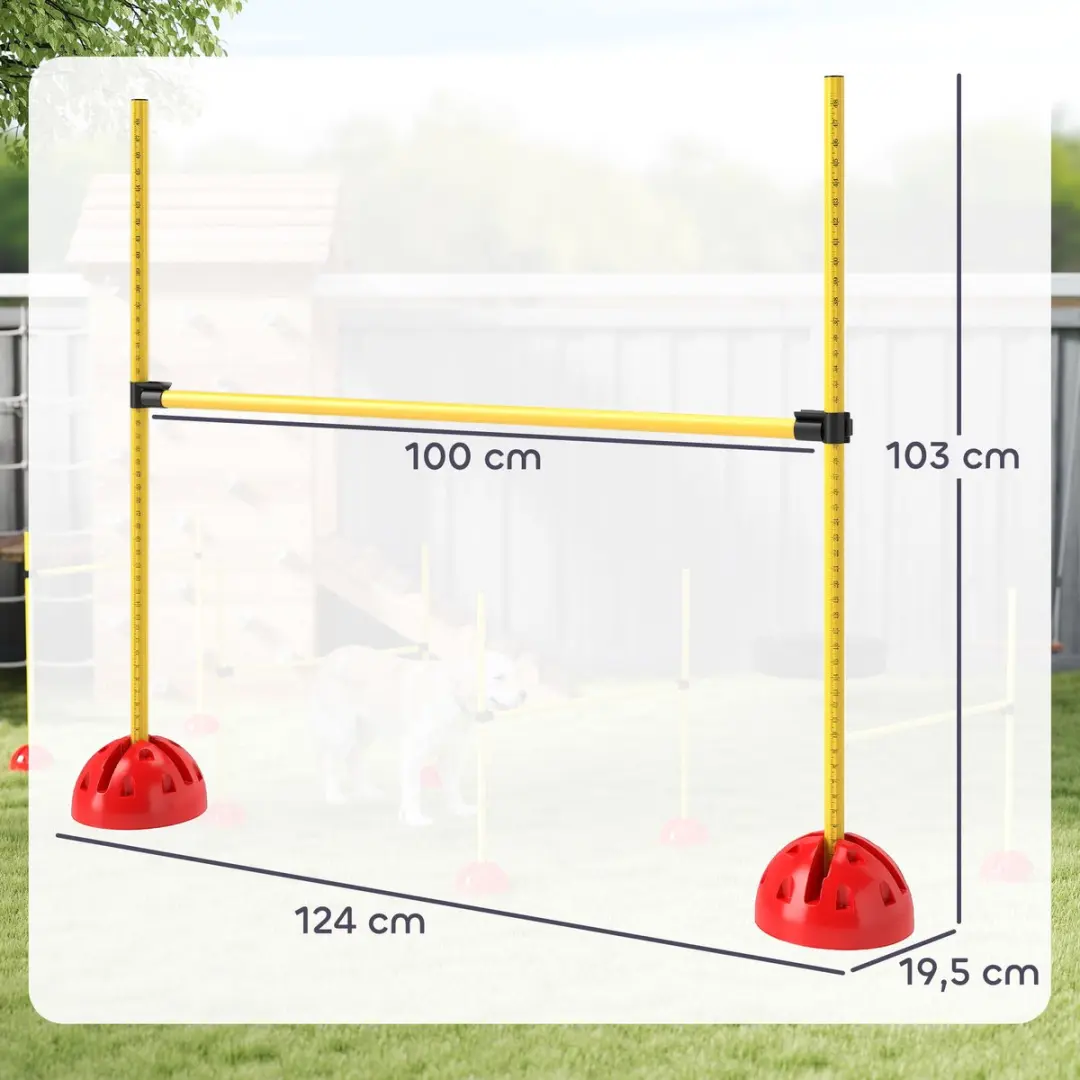 Pawhut Agility Set Honden 4-delig - 4 Hindernissen - Geel