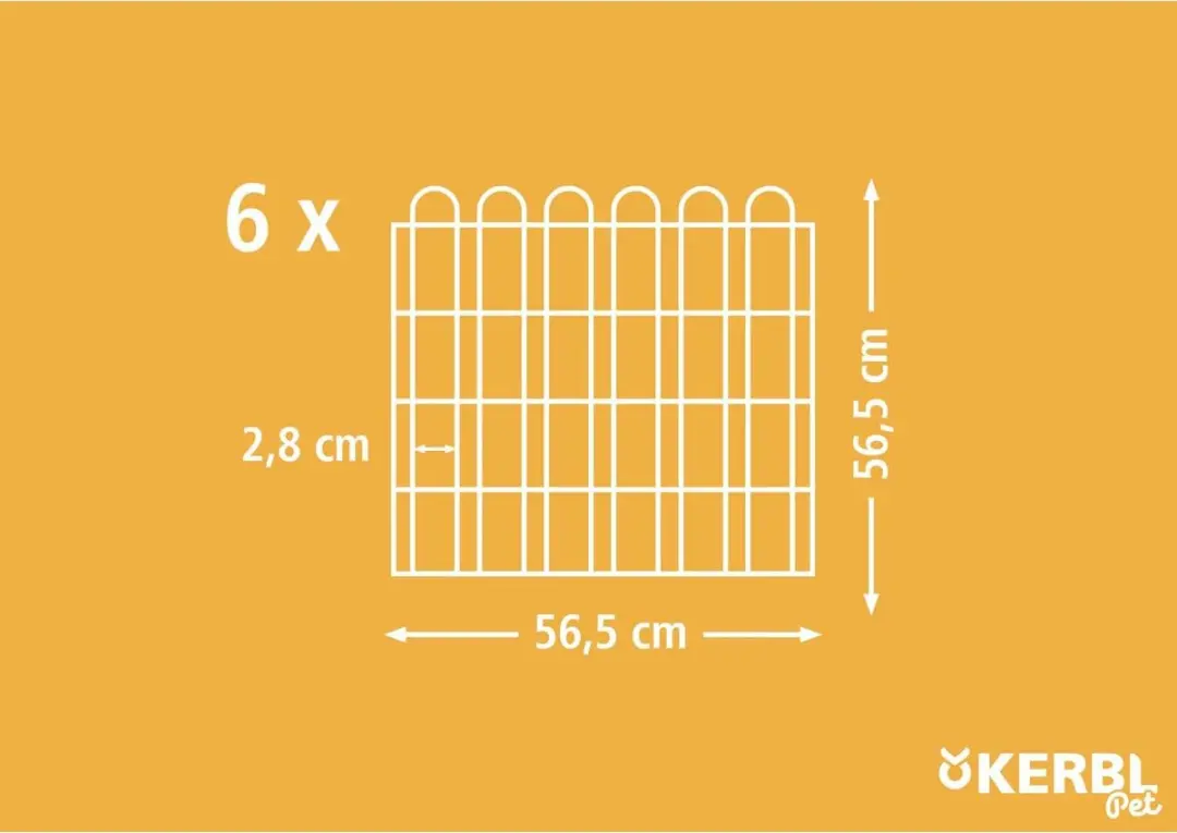 Kerbl Konijnenren Zeshoekig 56,5x56,5cm - Zilver