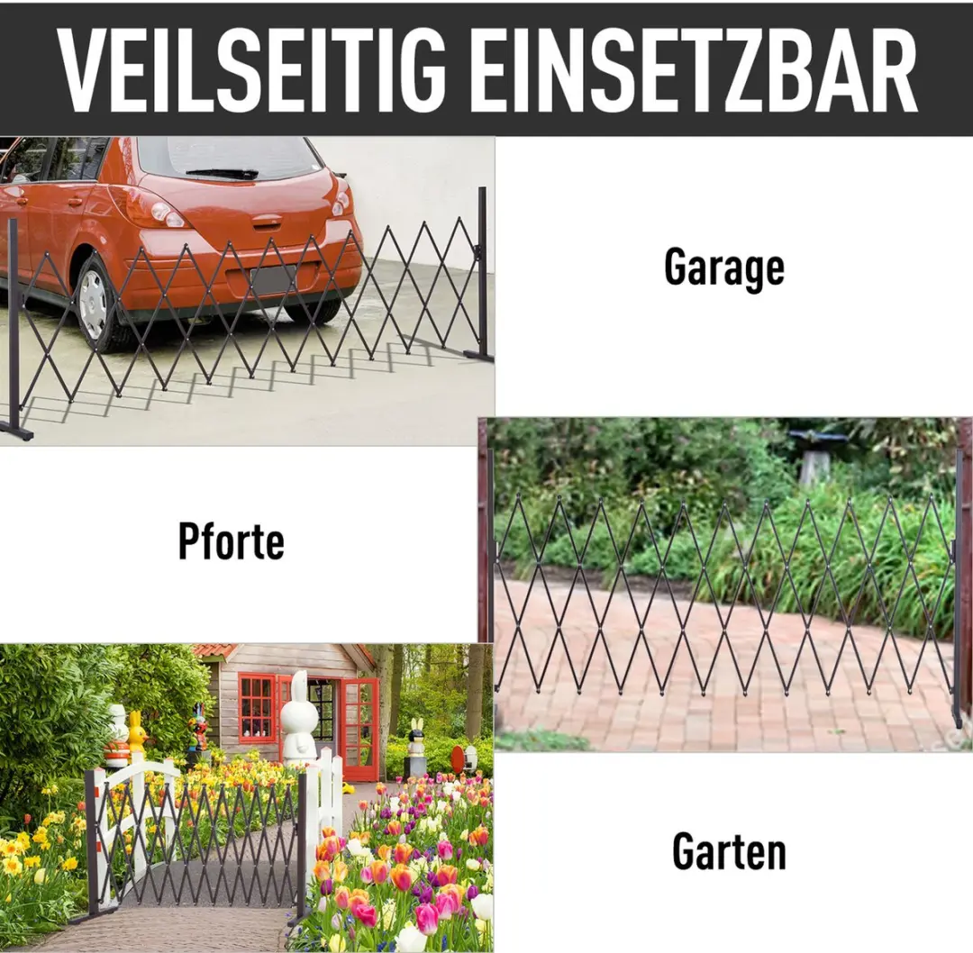 ECTEATOY Uitschuifbaar Schaarhek 35-300cm x 103,5cm - Bruin