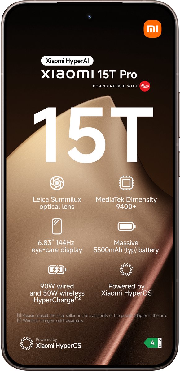 Xiaomi 15T Pro - 12GB/512GB - Goud