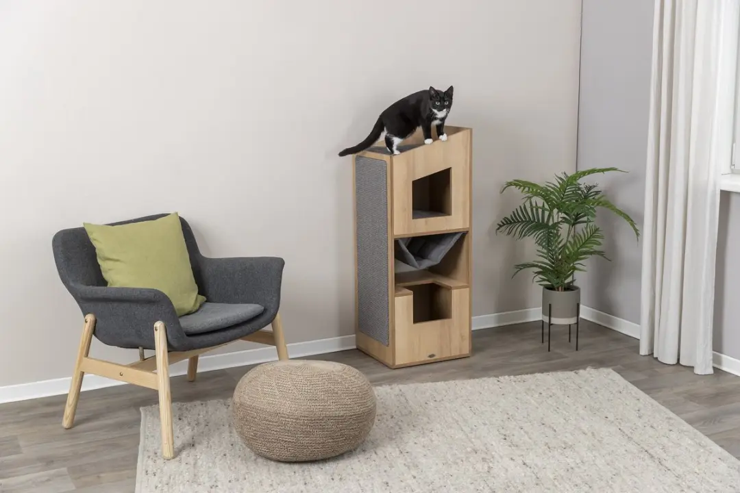 Trixie Citystyle Katentoren 105cm - 4 Ligplekken - Bruin/Grijs
