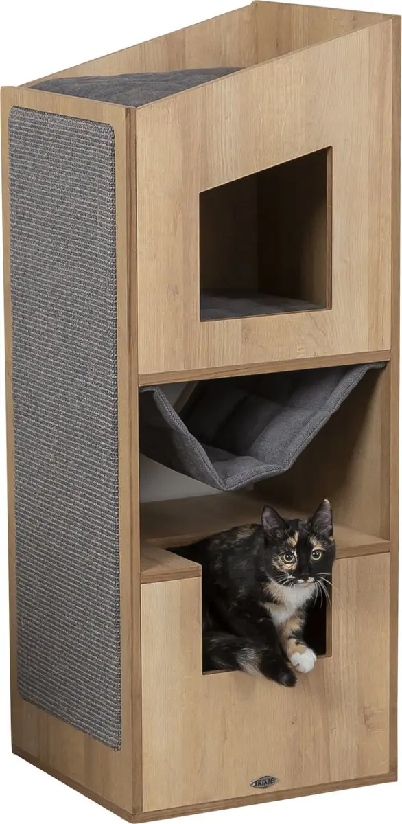 Trixie Citystyle Katentoren 105cm - 4 Ligplekken - Bruin/Grijs