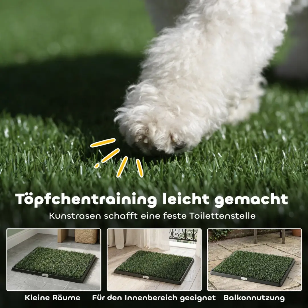 Pawhut Honden Toilet Kunststof - 63x50,5x3,5cm - Zwart - 3 Stuks