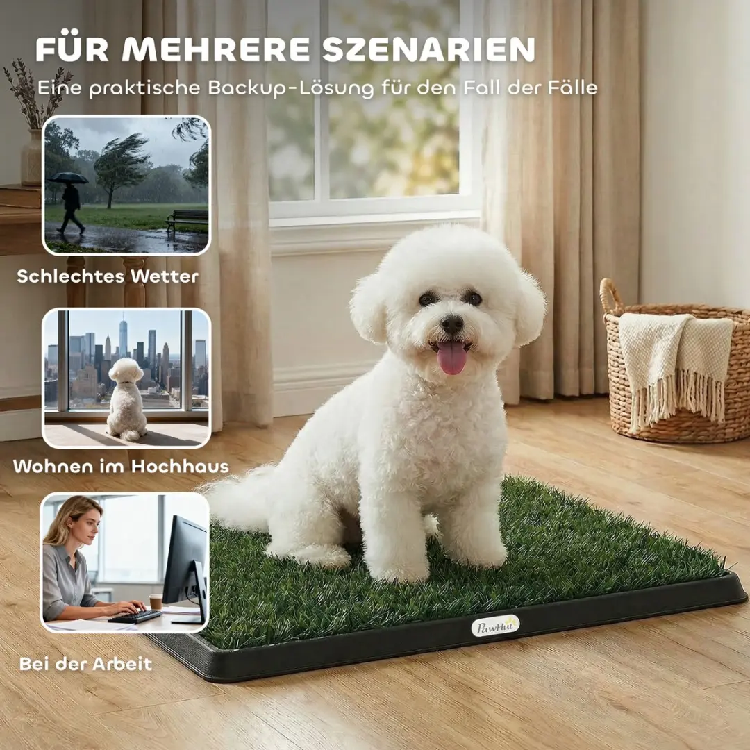 Pawhut Honden Toilet Kunststof - 63x50,5x3,5cm - Zwart - 3 Stuks