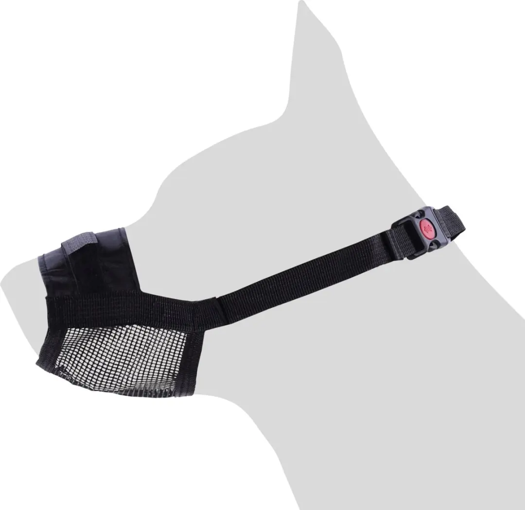 Flamingo Teddie Muilband Honden - XS - Zwart