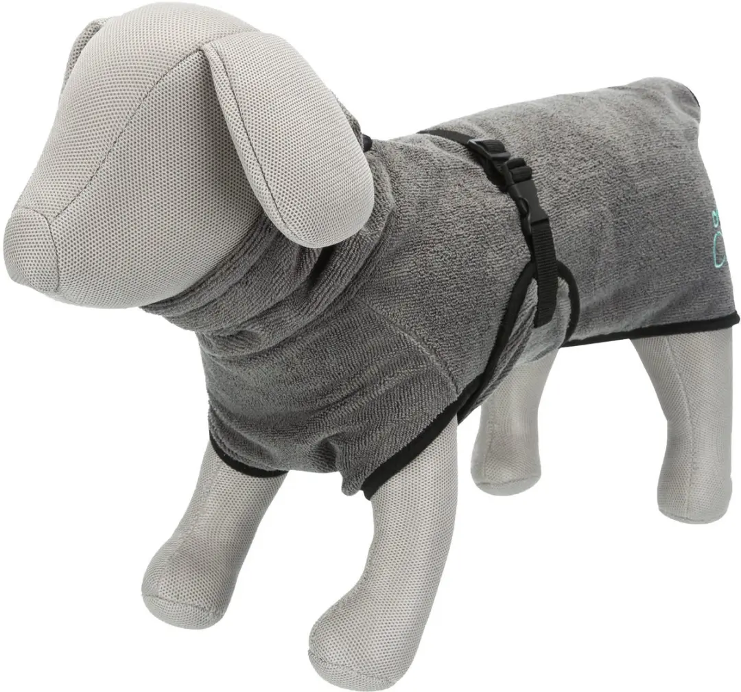 Trixie Badjas Hond Grijs 60cm - Verstelbaar