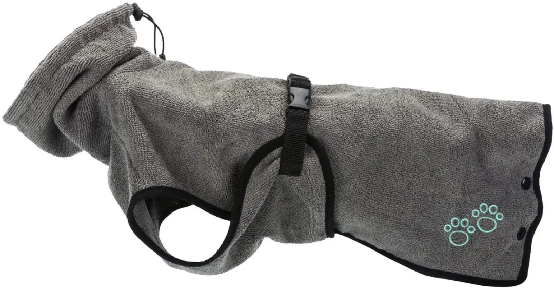 Trixie Badjas Hond Grijs 60cm - Verstelbaar