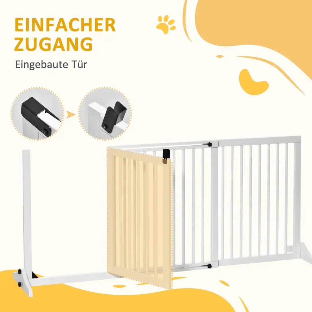 Pawhut Hondenhek Verstelbaar 113-166L x 36B x 71H cm - Wit