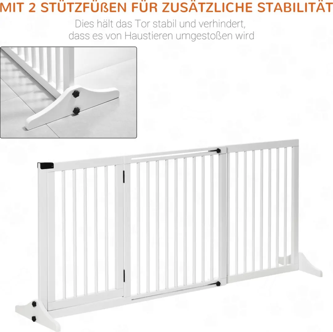 Pawhut Hondenhek Verstelbaar 113-166L x 36B x 71H cm - Wit - afbeelding 6 van 6