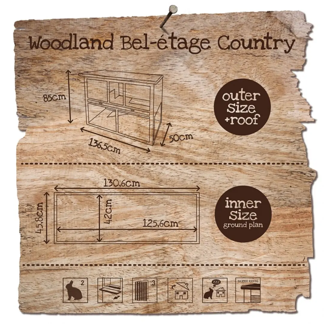Duvo Woodland Konijnenhok Bel-Etage - 2 Verdiepingen