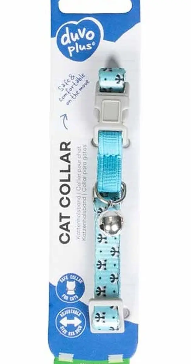 Duvo+ Kattenhalsband Wasbeer 20-30cm 10mm - Geel/Blauw/Roz