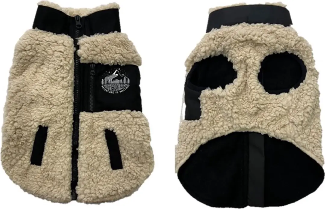 DuvoPlus Hondenjas Sheep Skin XS - 30cm - Zwart/Wit