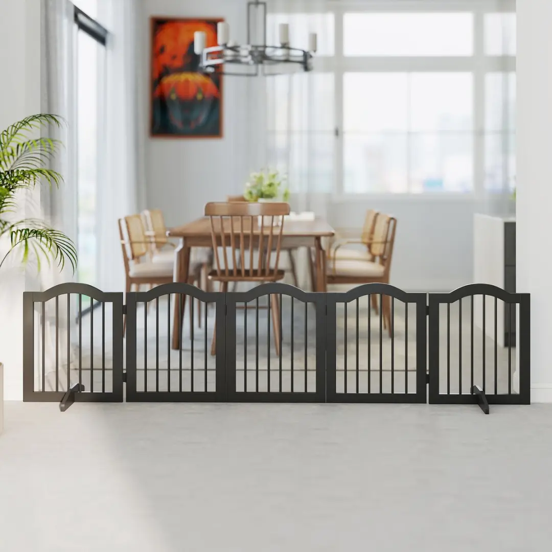 Pawhut Hondenhek MDF Zwart 261,5x29,5x61cm