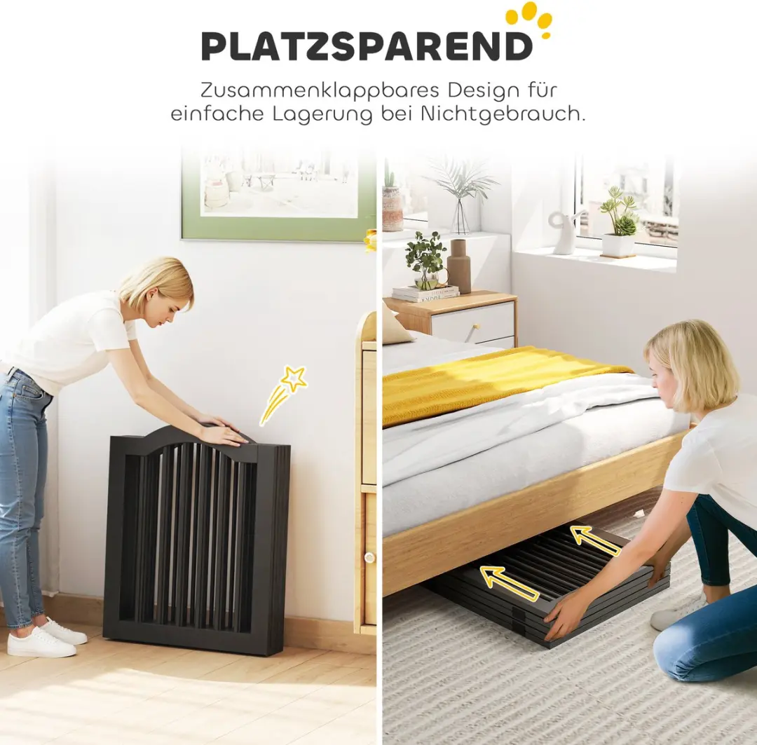 Pawhut Hondenhek MDF Zwart 261,5x29,5x61cm