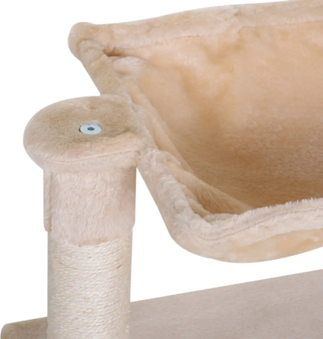 Pawhut Klimboom met Sisalzuil - 3 Ligplekken - Beige