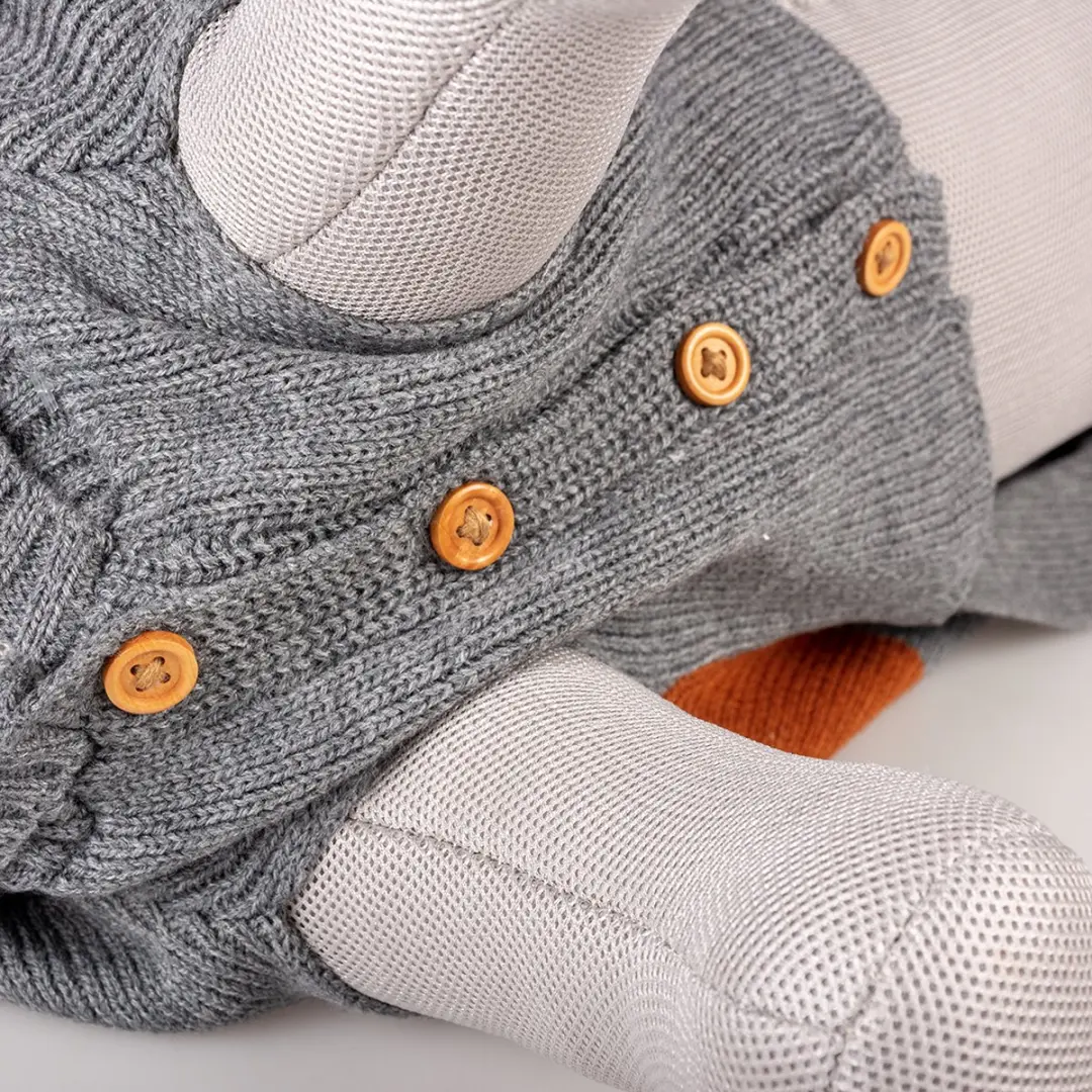 Duvo Dierenkleding Hondensweater Cozy XS - 30cm - Grijs/oranje