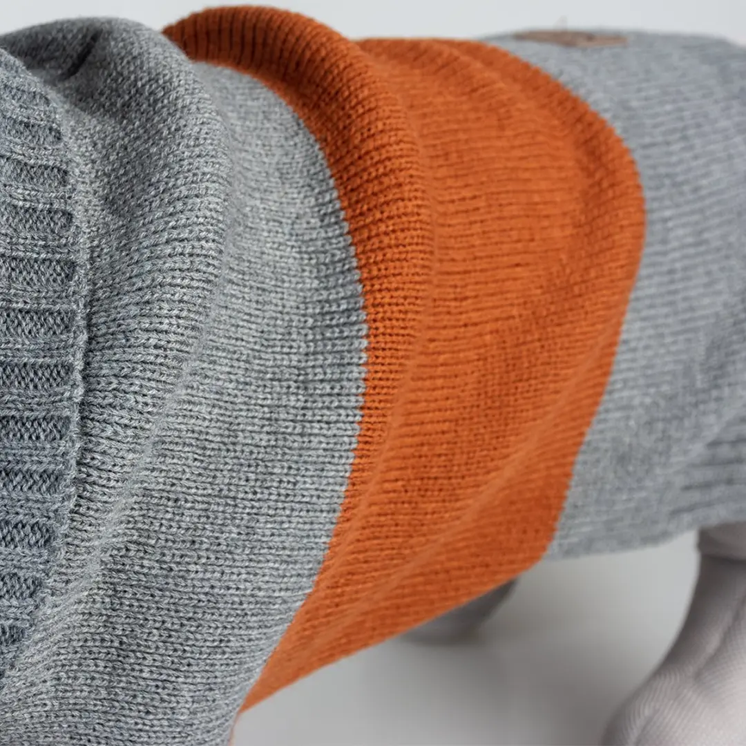Duvo Dierenkleding Hondensweater Cozy XS - 30cm - Grijs/oranje