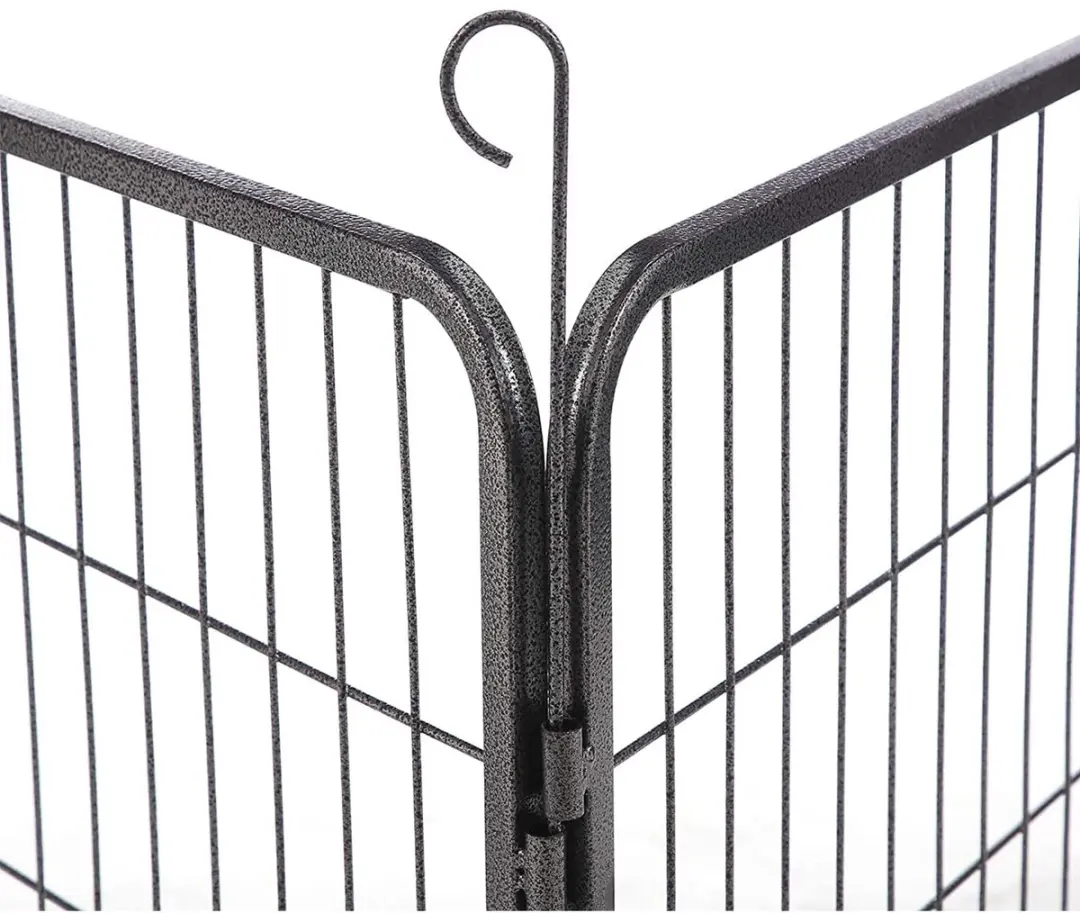 Songmics Puppyren Metaal Zwart - 8 Roosterpanelen - afbeelding 4 van 6