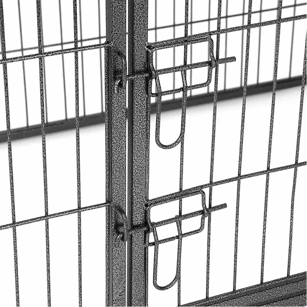 Songmics Puppyren Metaal Zwart - 8 Roosterpanelen - afbeelding 6 van 6