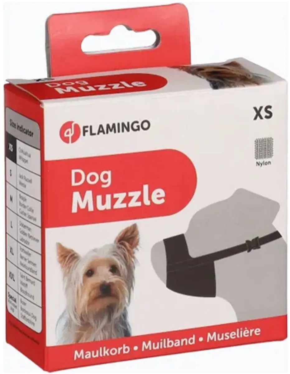 Flamingo Ned Muilband Honden - Zwart L 60-89cm
