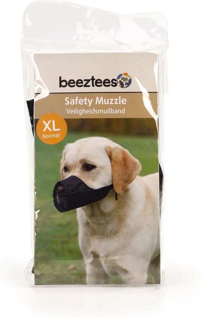 Beeztees Veiligheid Muilband Nylon XL - 24cm - Zwart