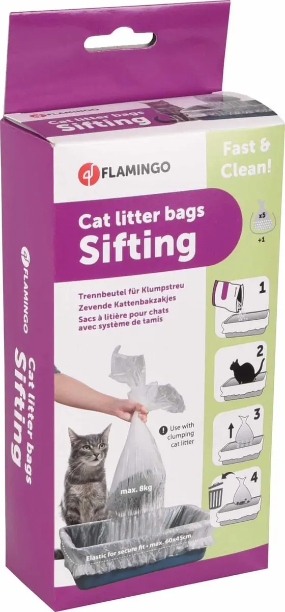 Flamingo Kattenbakzakken Sift - 6 Stuks