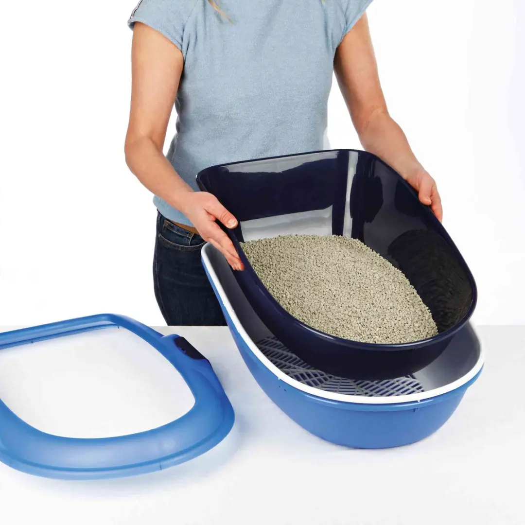 Trixie Berto Kattenbak - Open 59x39x22cm - Donkergrijs/Blauw - afbeelding 6 van 6