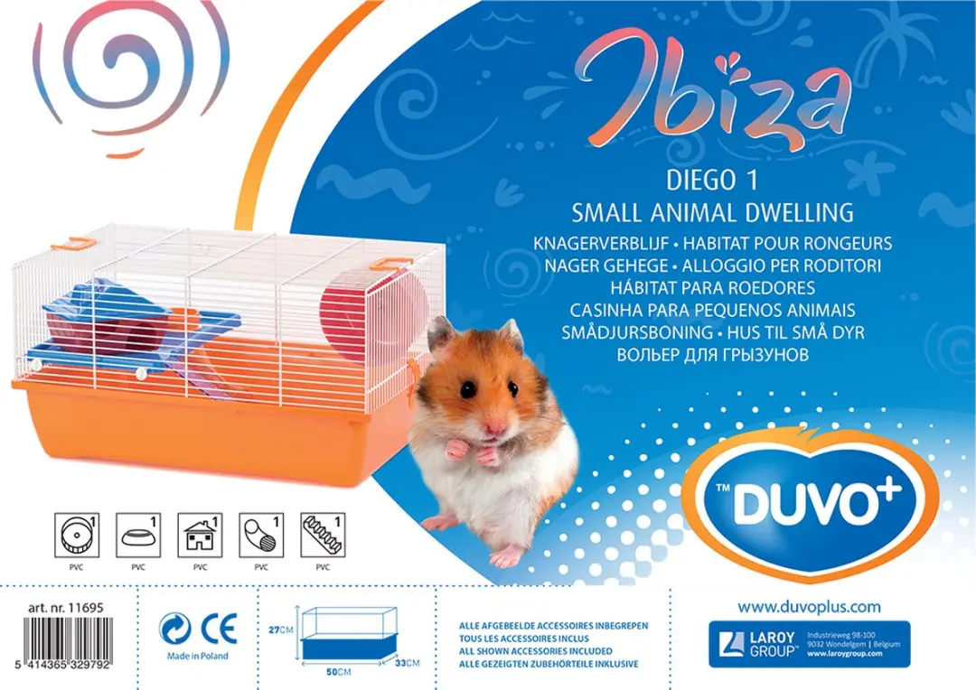 Duvo+ Ibiza Diego Knagekooi - Staand - Oranje/Wit