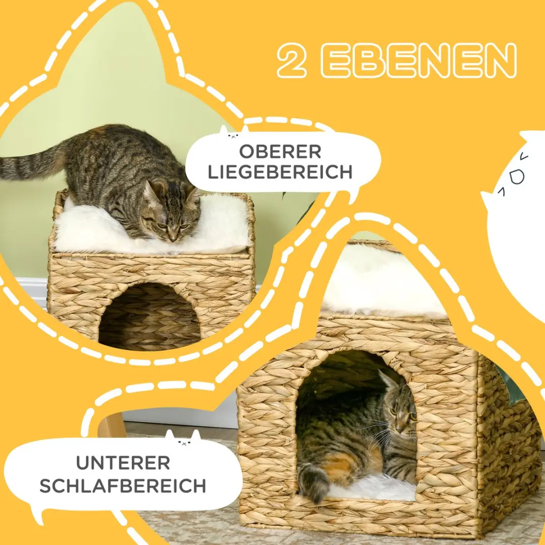 Pawhut Kattenhuis - 37,5x37,5x41,5cm - Bruin
