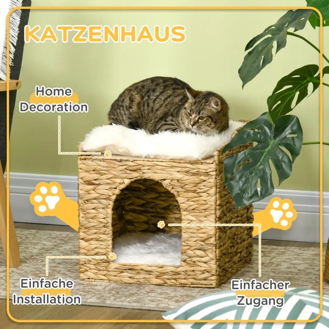 Pawhut Kattenhuis - 37,5x37,5x41,5cm - Bruin