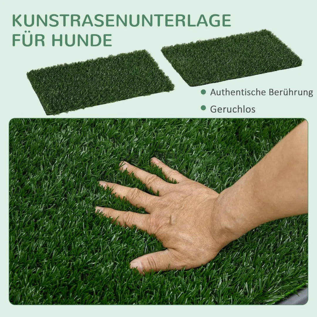 Pawhut Hundetoilette met Gras 67x41cm - 3 Stuks - Groen