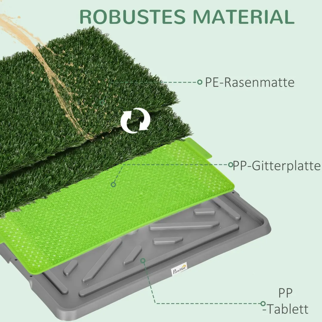 Pawhut Hundetoilette met Gras 67x41cm - 3 Stuks - Groen - afbeelding 6 van 6
