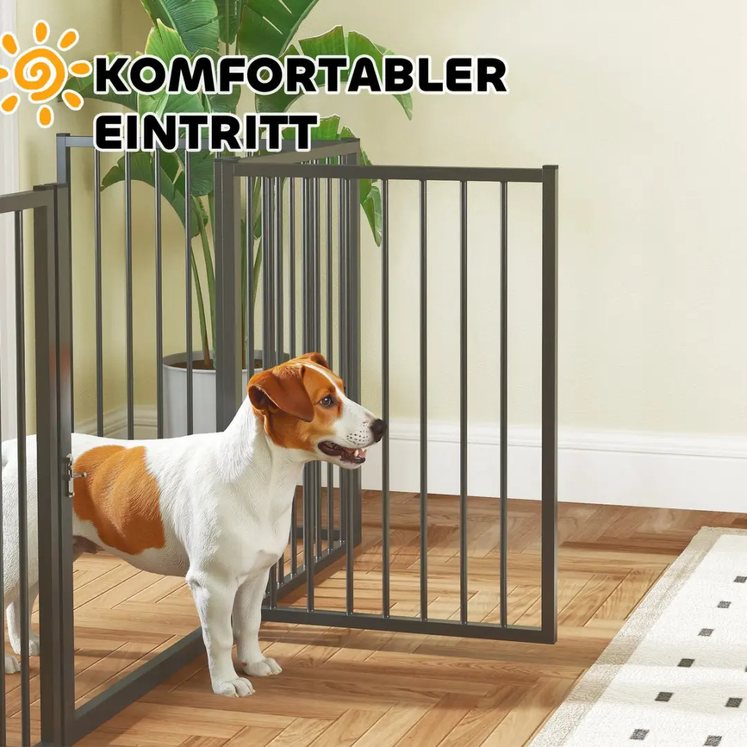 Pawhut Huisdierenren Zwart - 180x60x76cm