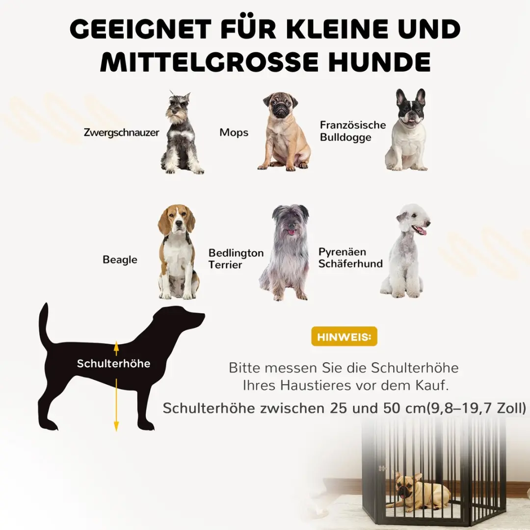 Pawhut Huisdierenren Zwart - 180x60x76cm