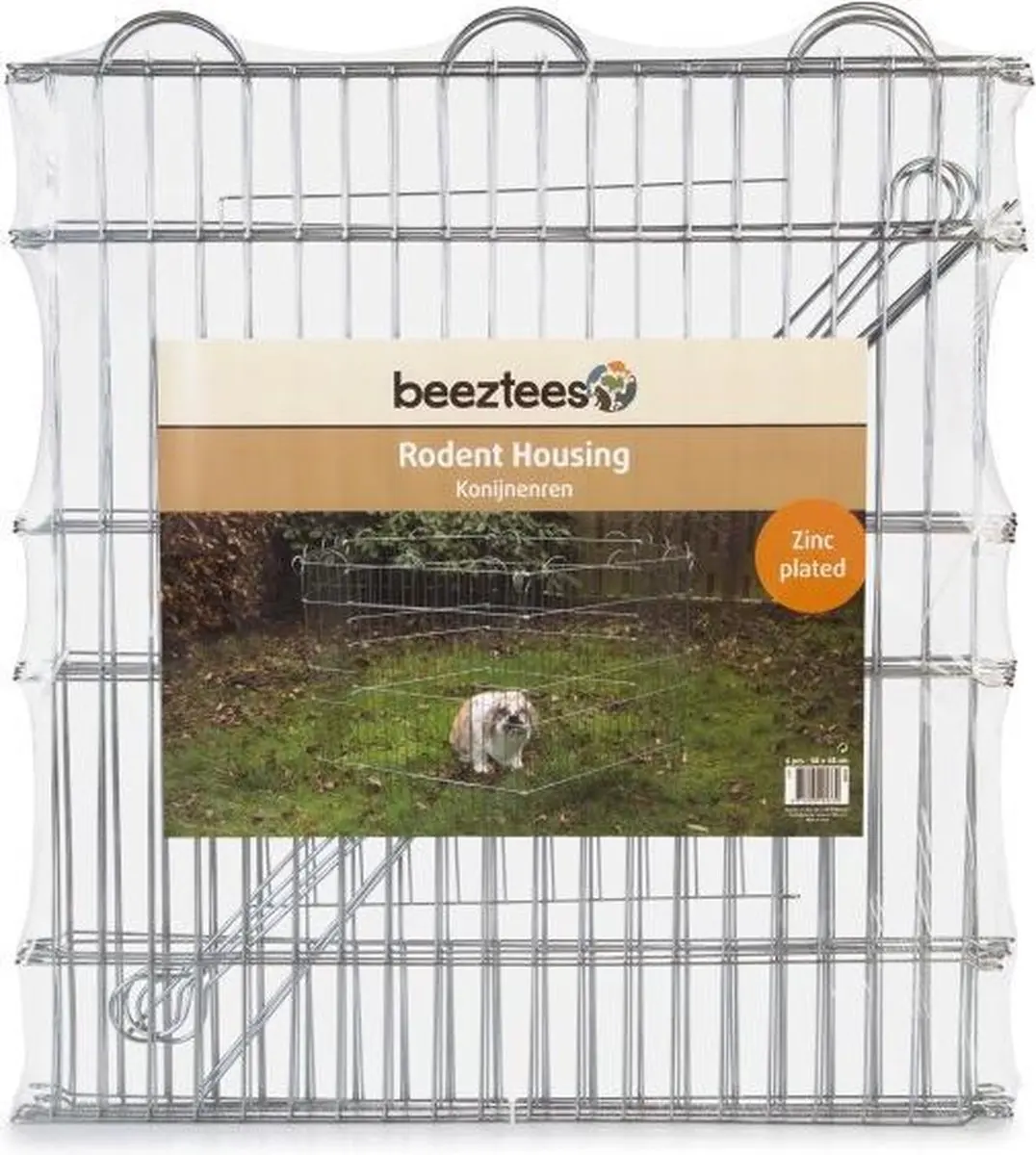Beeztees Konijnenren 6 Panelen 66,5x58cm - Zilver