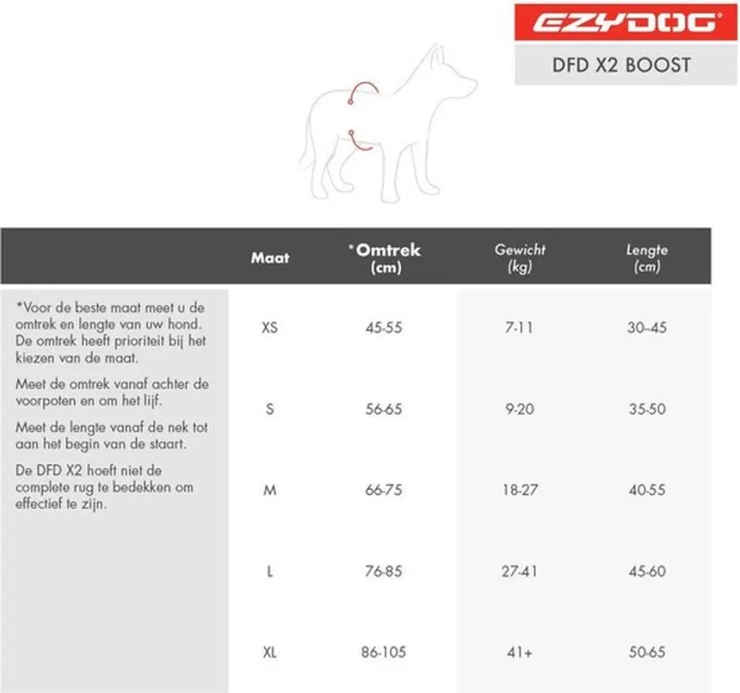 Ezydog DFD Boost Zwemvest Hond S - Rood