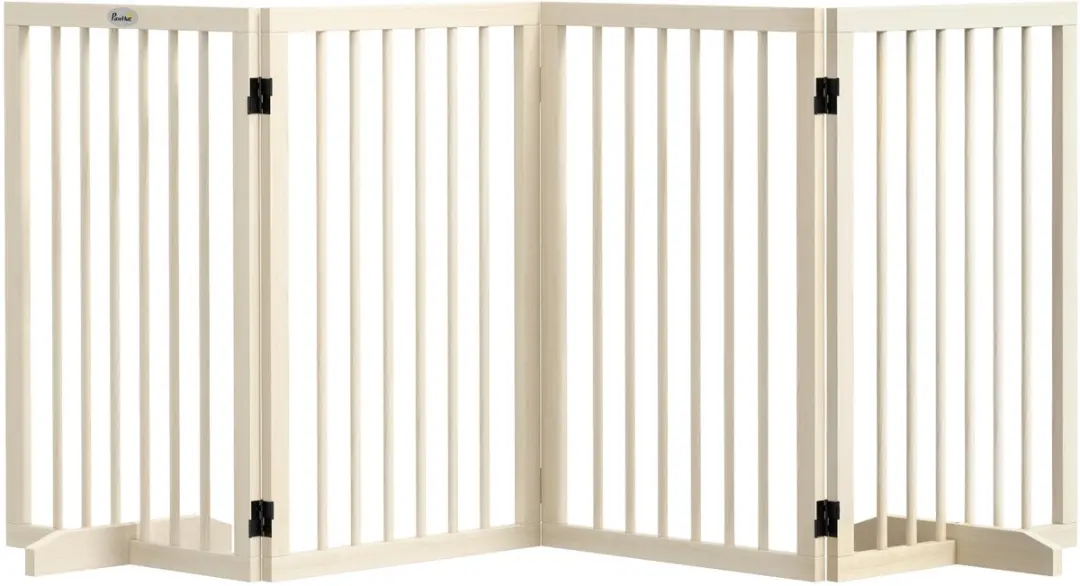 Pawhut Huisdierhekje Massief Hout 206x35,5x76cm