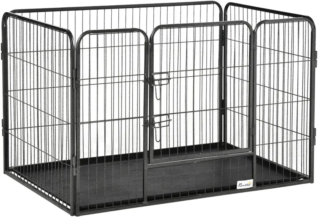 Pawhut Huisdierenspeelpen Staal 109x74x71cm
