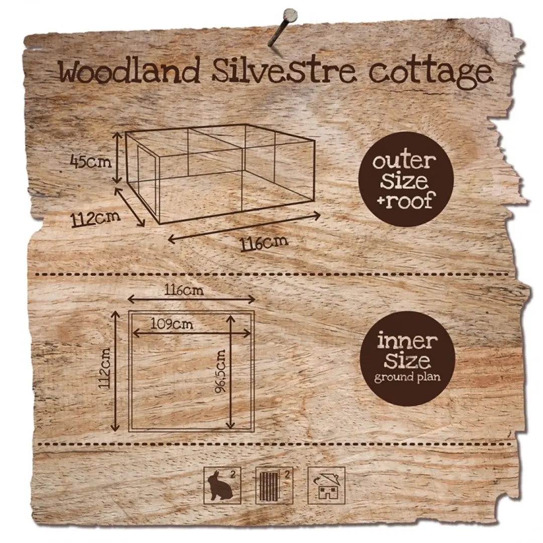 Duvo Silvestre Cottage Konijnenren Wit 116x112x45cm