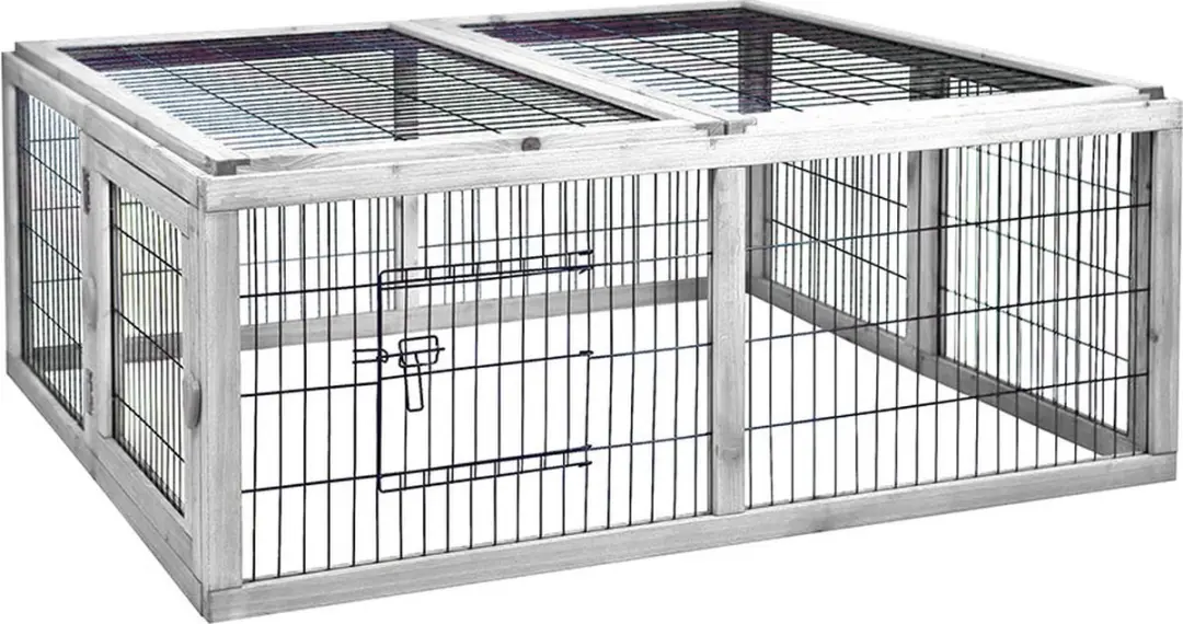 Duvo Silvestre Cottage Konijnenren Wit 116x112x45cm
