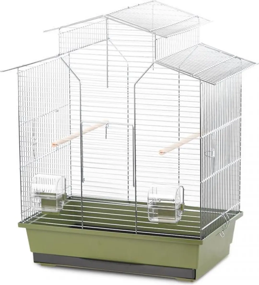 Duvo+ Vogelkooi IZA 2 Olijfgroen/Zinc 51x30x60,5cm